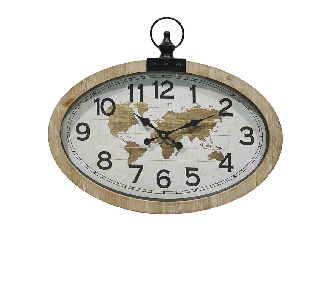 Wholesale Oval Map Wall Clock 50 Disc Sunrise Accessories Fieldfolio