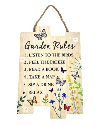 Ceramic "Garden Rules" Sign 50% Disc