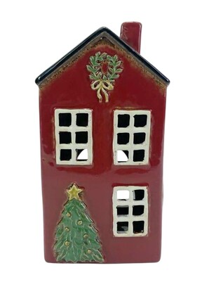 Xmas house Tree & Wreath - Tealight