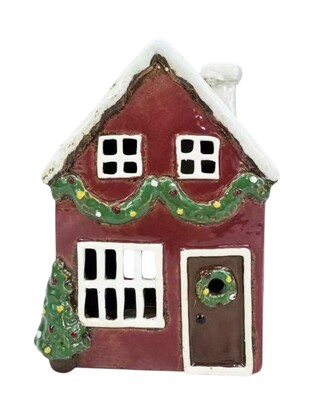 Xmas House with Garland - Tealight