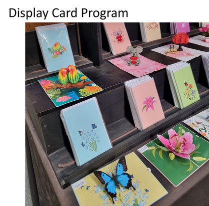 Our unique Display card Program - sample display cards included free of charge  – see conditions.