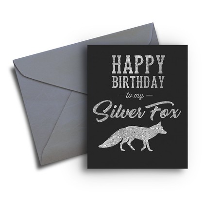 Greeting Card - Happy Birthday Silver Fox