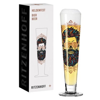 Heroes Festival Beer Glass - Beard Man