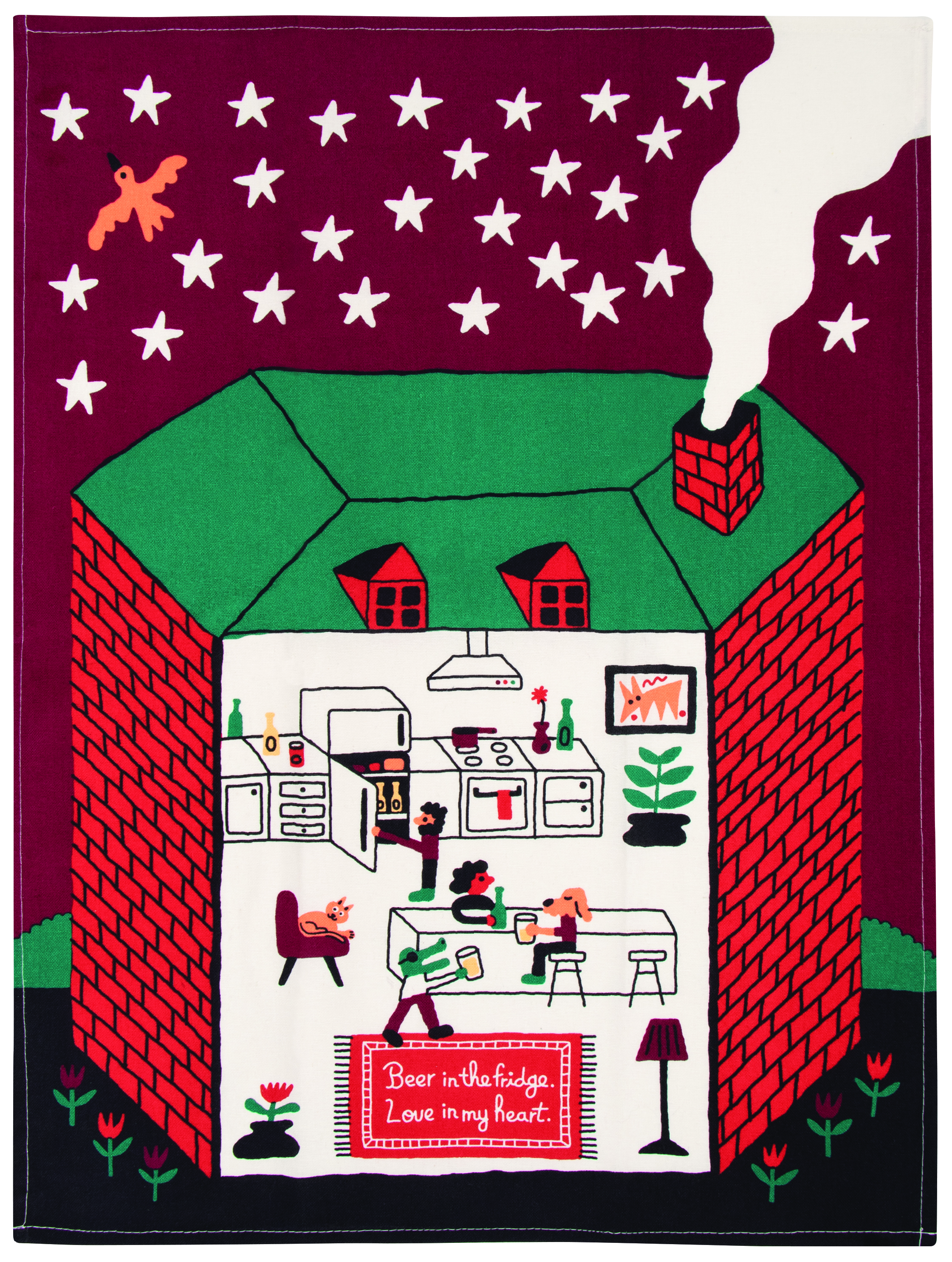 Dish Towel - Beer In the Fridge