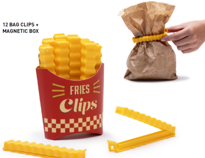 Fries Clips - 12 Bag Clips in a Magnetic Box