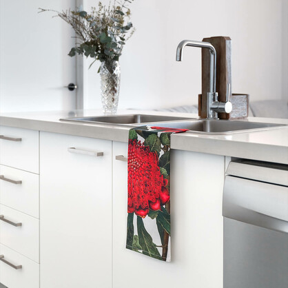 Australian Native Tea Towels - Waratah