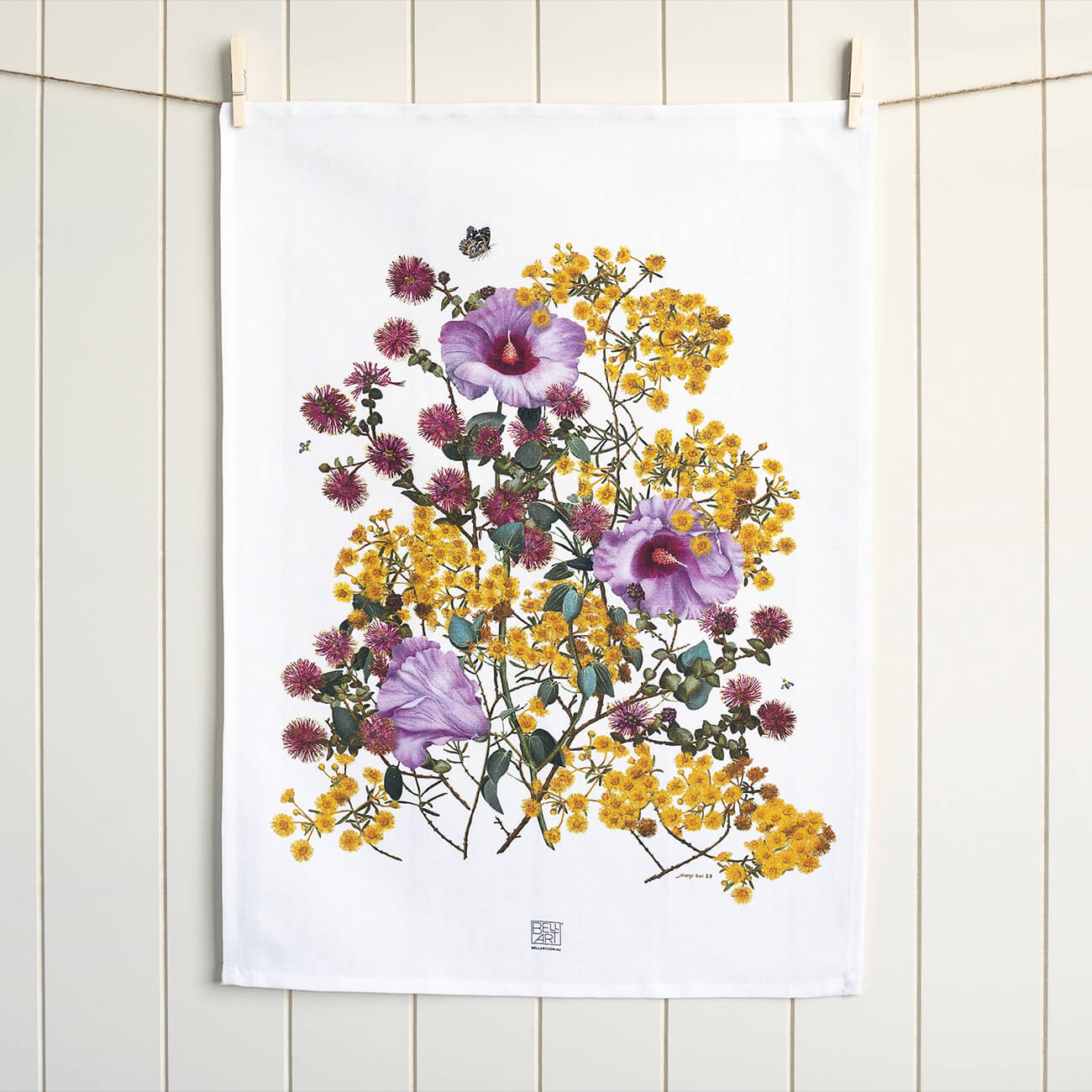 Australian Native Tea Towels - Yellow Morrison