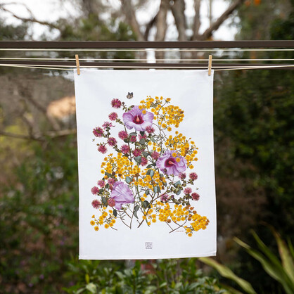 Australian Native Tea Towels - Yellow Morrison
