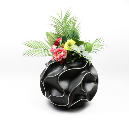 CZ012 - BLACK SWIRL POT XL - 32.5cm