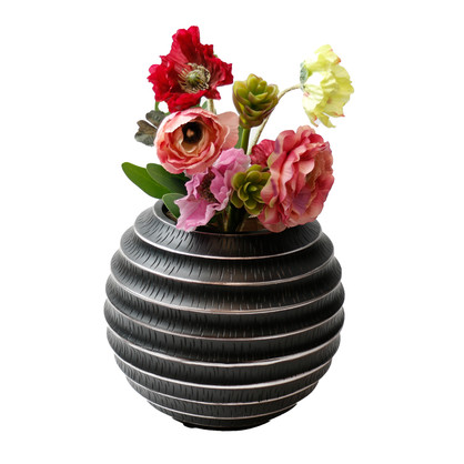 CZ001 -BLACK STIPED POT