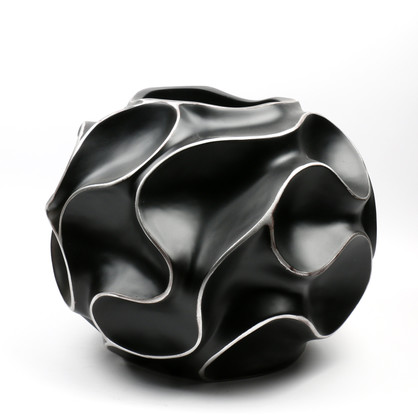 CZ012 - BLACK SWIRL POT XL - 32.5cm