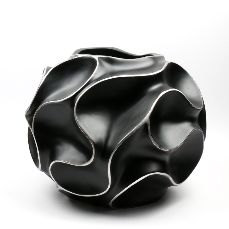 CZ012 - BLACK SWIRL POT XL - 32.5cm