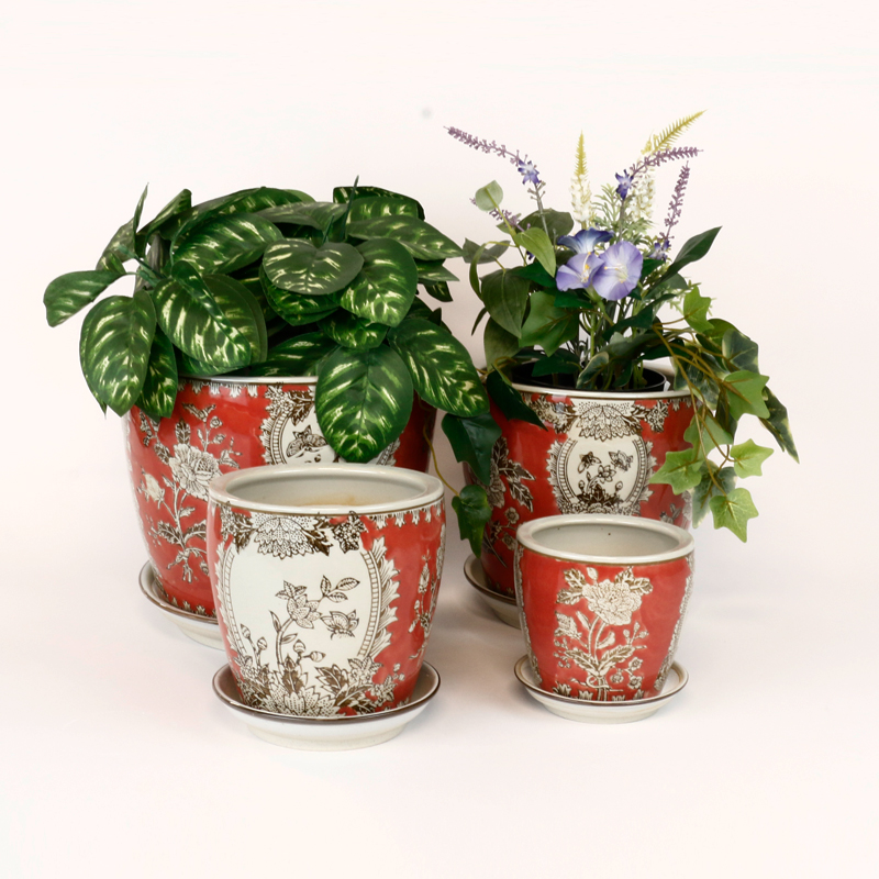 PE0043 - SET 4 PLANTERS - TANGERINE