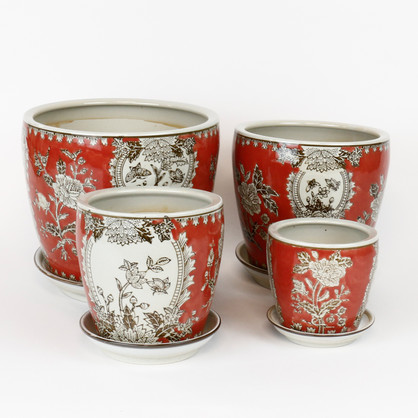 PE0043 - SET 4 PLANTERS - TANGERINE