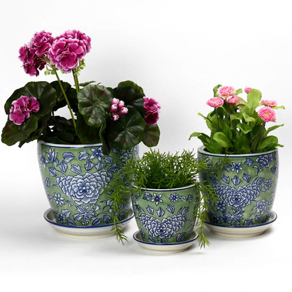 PE0073 - SET 4 PLANTERS GREEN