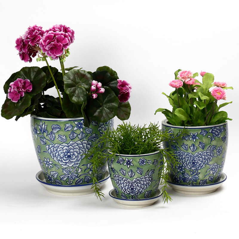 PE0073 - SET 4 PLANTERS GREEN