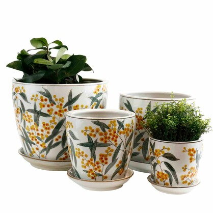 PE0090 - WATTLE PLANTERS - SET OF 4