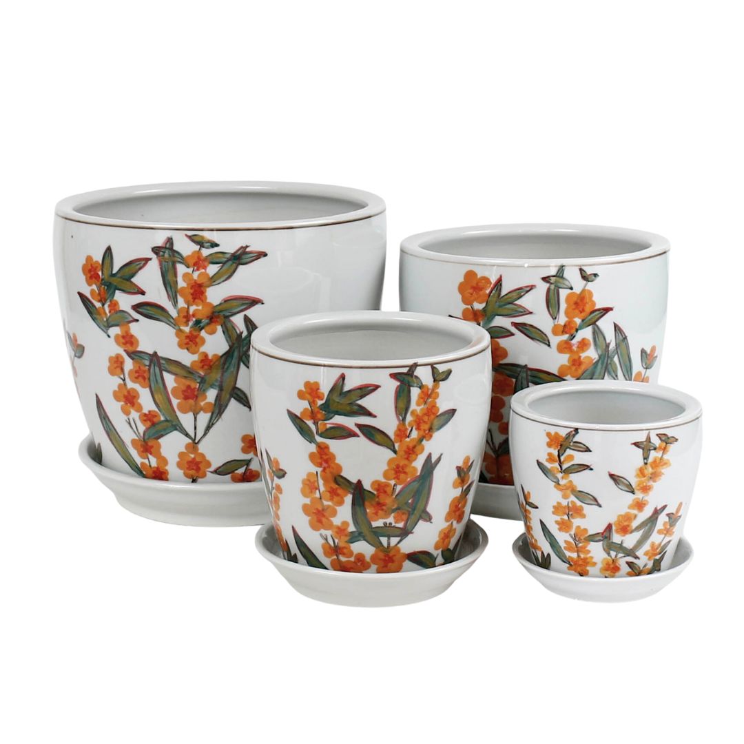 PE0097  -  PE0097 - SET OF 4 PLANTERS - WATTLE BLOSSOM