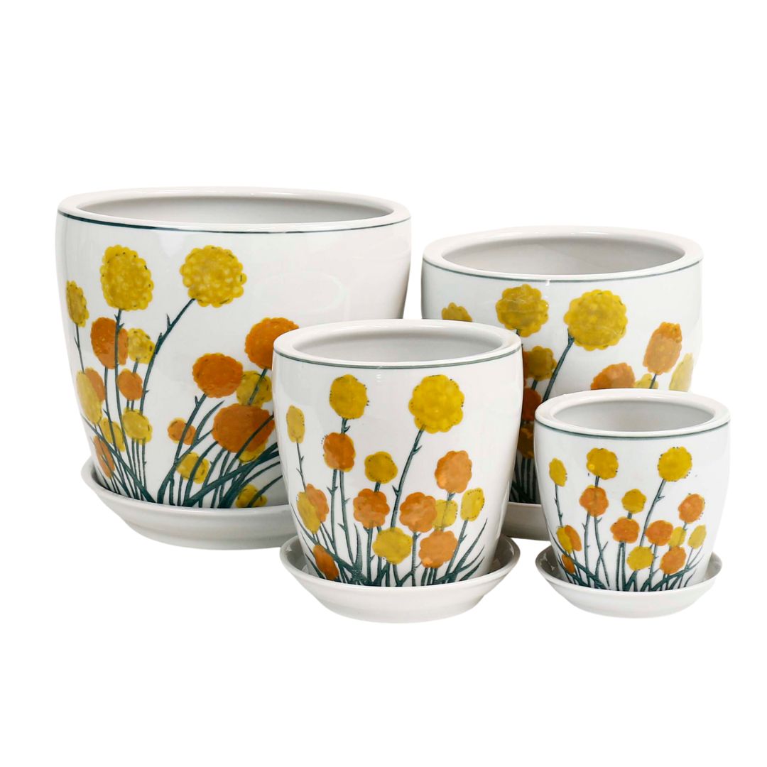 PE0096 - PE0096 - SET OF 4 PLANTERS - BILLY BUTTON