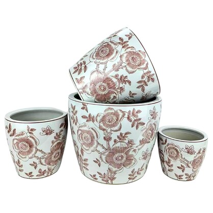 PE0137 - SET OF 4 PLANTERS - BLUSH PEONY