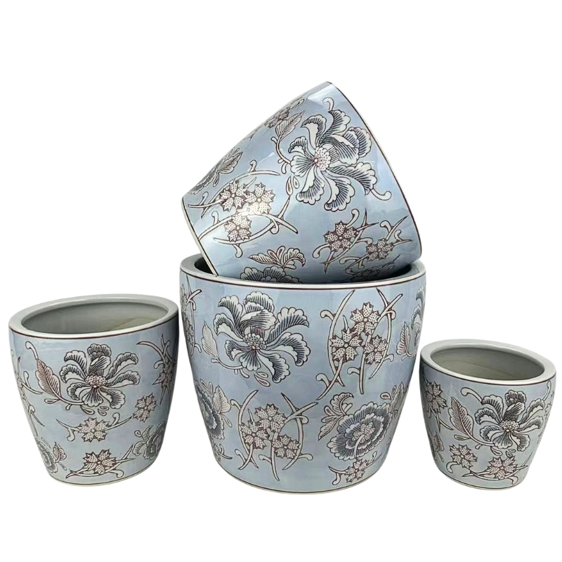 PE0139 - SET OF 4 PLANTERS - MIST BLOOM