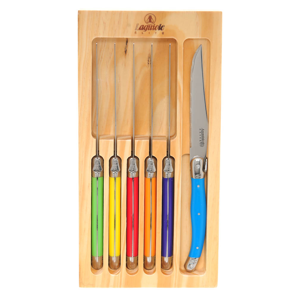 Wholesale Laguiole Elite 6 Piece Steak Knife Set Multi Colour