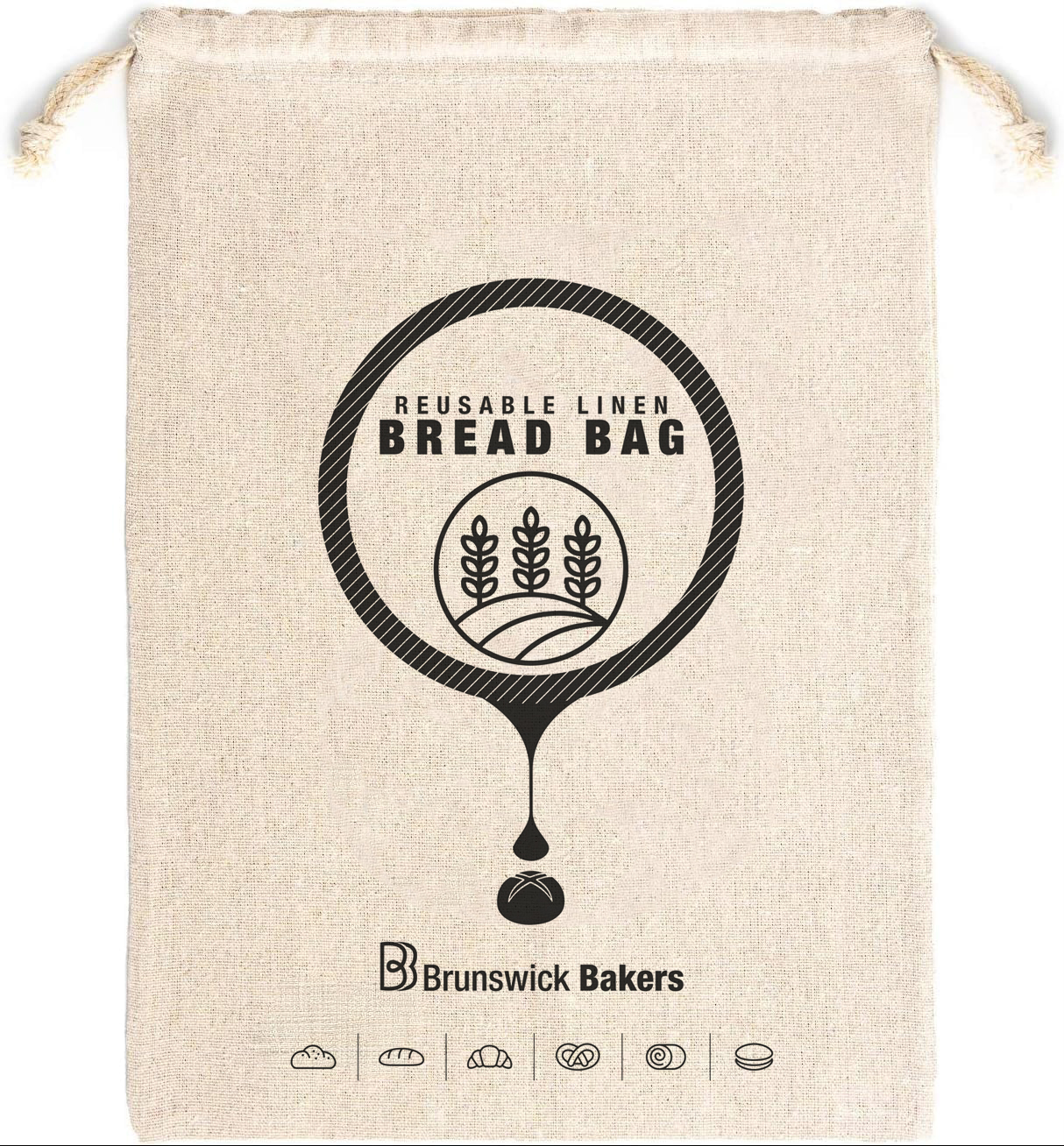 Brunswick Bakers Reusable Linen Bread Bag