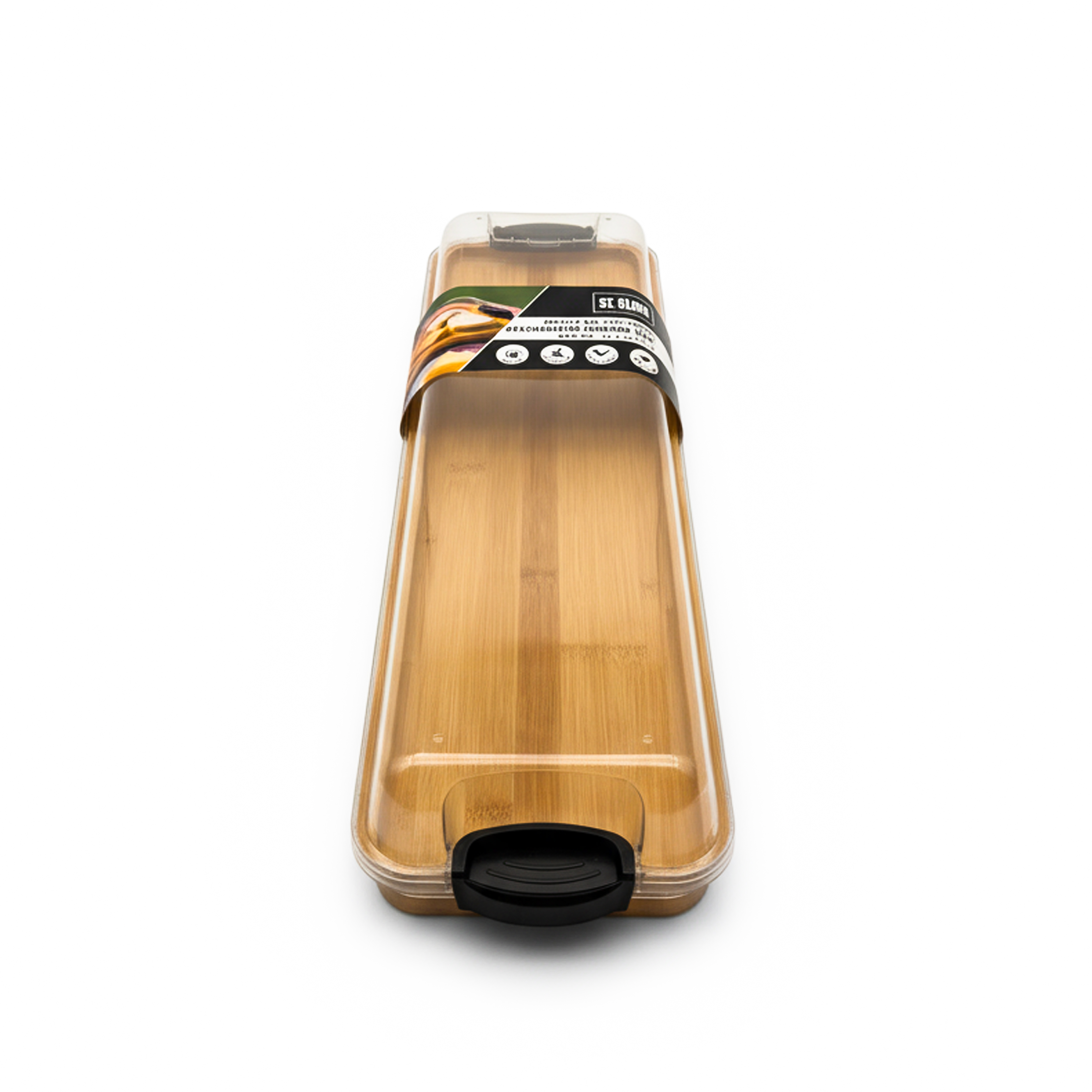 Rectangular Bamboo Tray with PS Lid