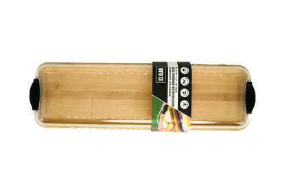 Rectangular Bamboo Tray with PS Lid