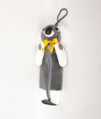 Plush Pencil Case Cylindrical with Head