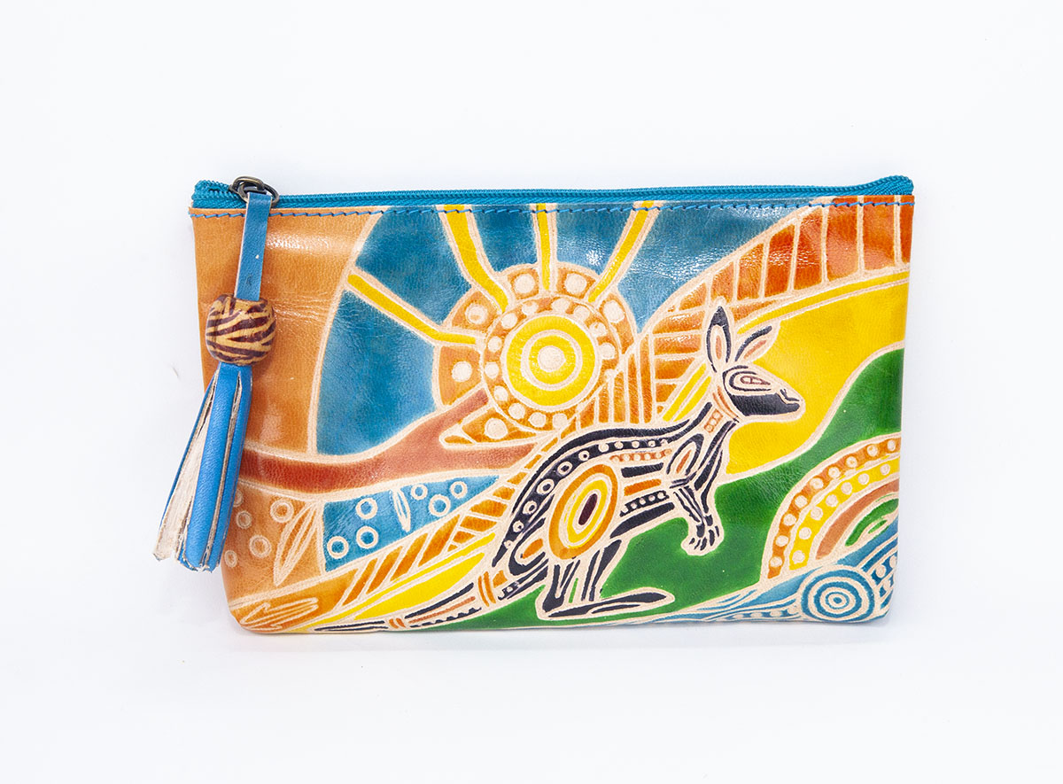 LP03DR - Hand Painted Leather Small Vanity Case 18 X 11cm