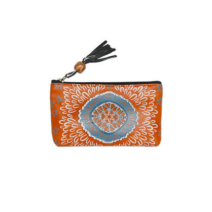 LP03YUB - Hand Crafted and Hand Painted Leather Small Vanity Case 18 X 11cm