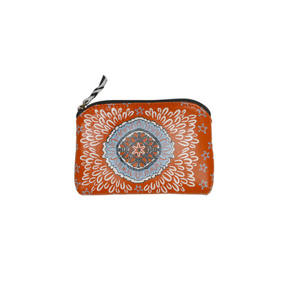 LP04YUB - Hand Crafted and Hand Painted Leather Utility Purse 11 X 7.5cm