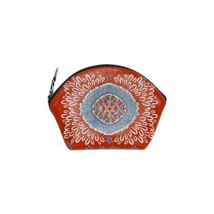 LP20YUB - Hand Crafted and Hand Painted Leather Purse 15.5 X 10cm