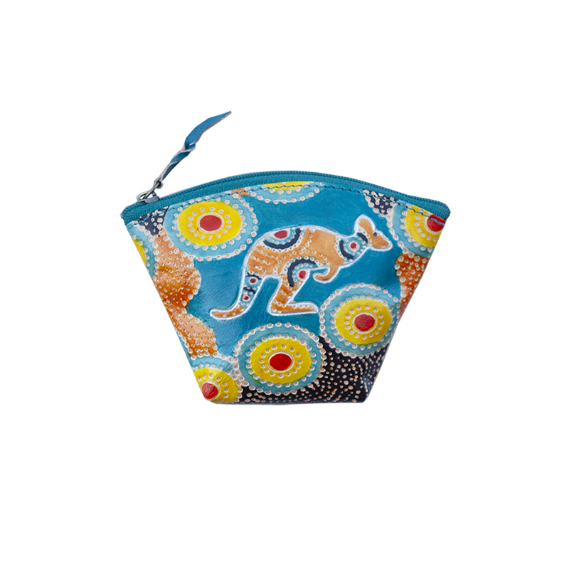 LP11GOK - Hand Crafted and Hand Painted Leather Purse 12 X 8cm