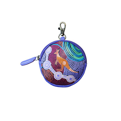 LP21PFWJ - Hand Crafted and Hand Painted Leather Charm Clip-on Purse