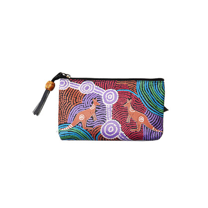 LP03PFWJ - Hand Crafted and Hand Painted Leather Small Vanity Case 18 X 11cm
