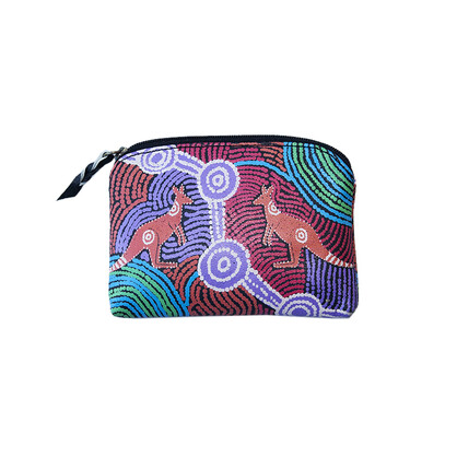 LP04PFWJ - Hand Crafted and Hand Painted Leather Utility Purse 11 X 7.5cm