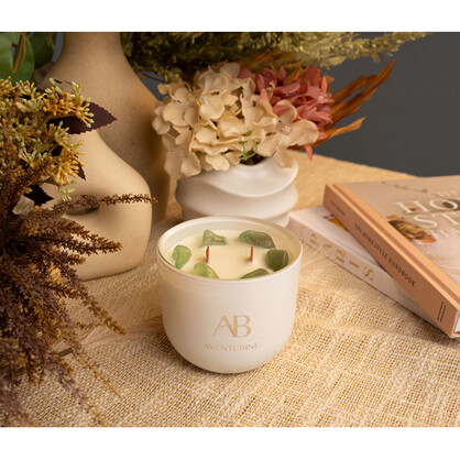340g Jar Candle with Crystals - Aventurine WX331AD