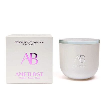 340g Jar Candle with Crystals - Amethyst WX331AM