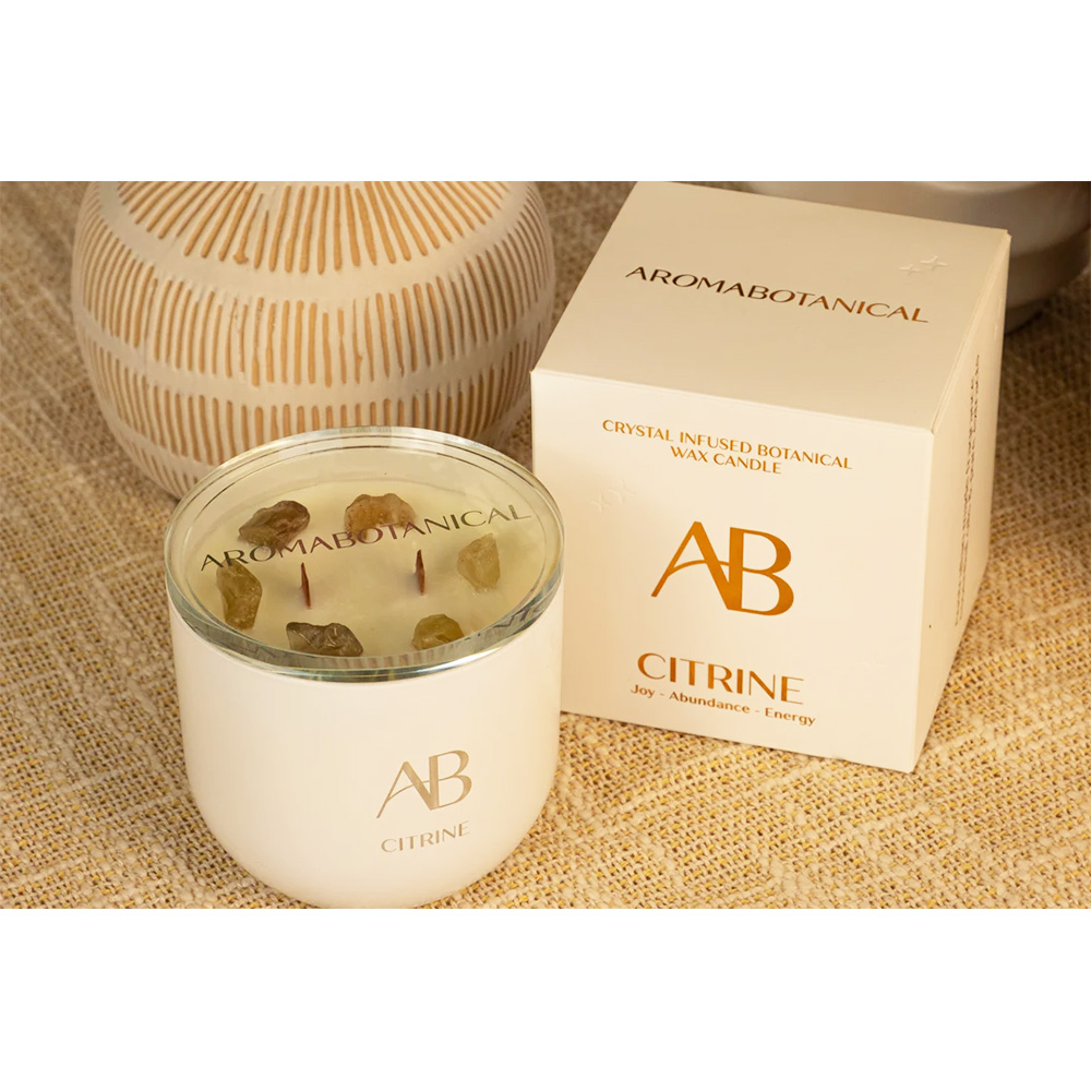 340g Jar Candle with Crystals - Citrine WX331CI