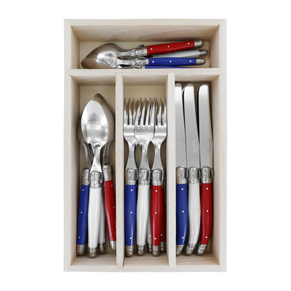Laguiole CUTLERY SET 24 PC TRICOLOR AV7024RWB