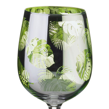 ARTLAND TROPICAL LEAVES WINE GLASS (2) ART30104-2