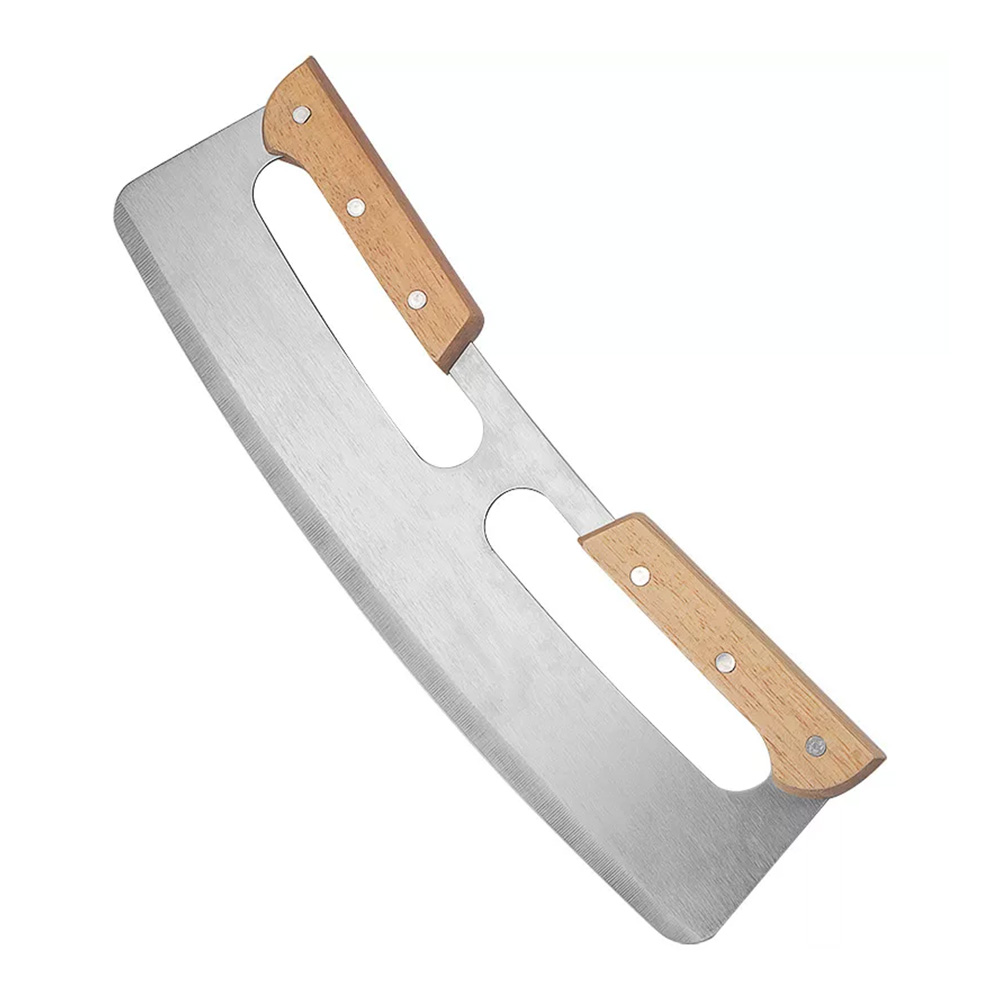 PIZZA ROCKER CUTTER WITH WOOD HANDLE 33C J07940