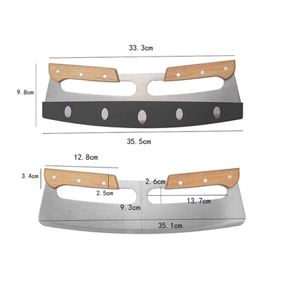 PIZZA ROCKER CUTTER WITH WOOD HANDLE 33C J07940