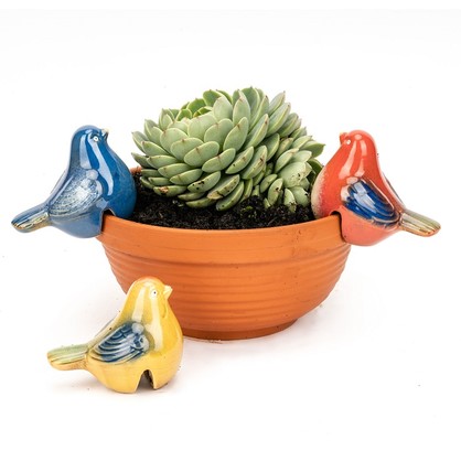 Ceramic Bird Pot Sitter -