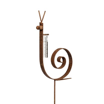Stake Snail Rain Gauge Rust