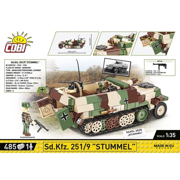 COBI-2283 | HC WWII /2283/ SD.KFZ.251/9 "STUMMEL" 485 PCS
