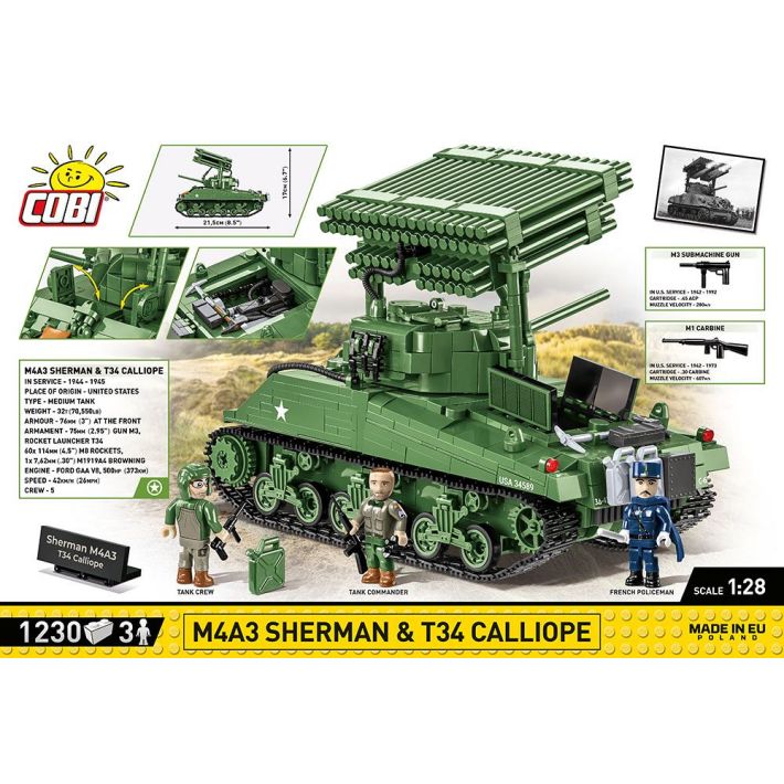 COBI-2569 | HC WWII /2569/ M4A3 SHERMAN W/T34 CALLIOPE 1230K