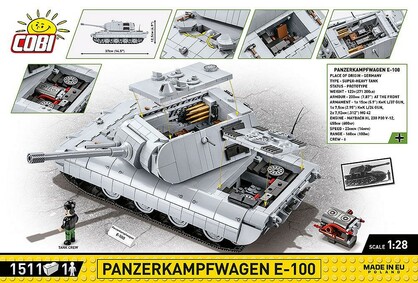 COBI-2572 | HC WWII /2572/ PANZERKAMPFWAGEN E-100 1511 PCS
